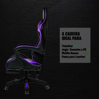 Cadeira Gamer Giratoria Nsx Reclinavel Estofado Cores Couro