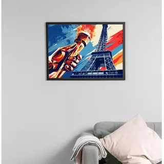 Quadro Decorativo Olímpiadas Paris 2024 com Moldura