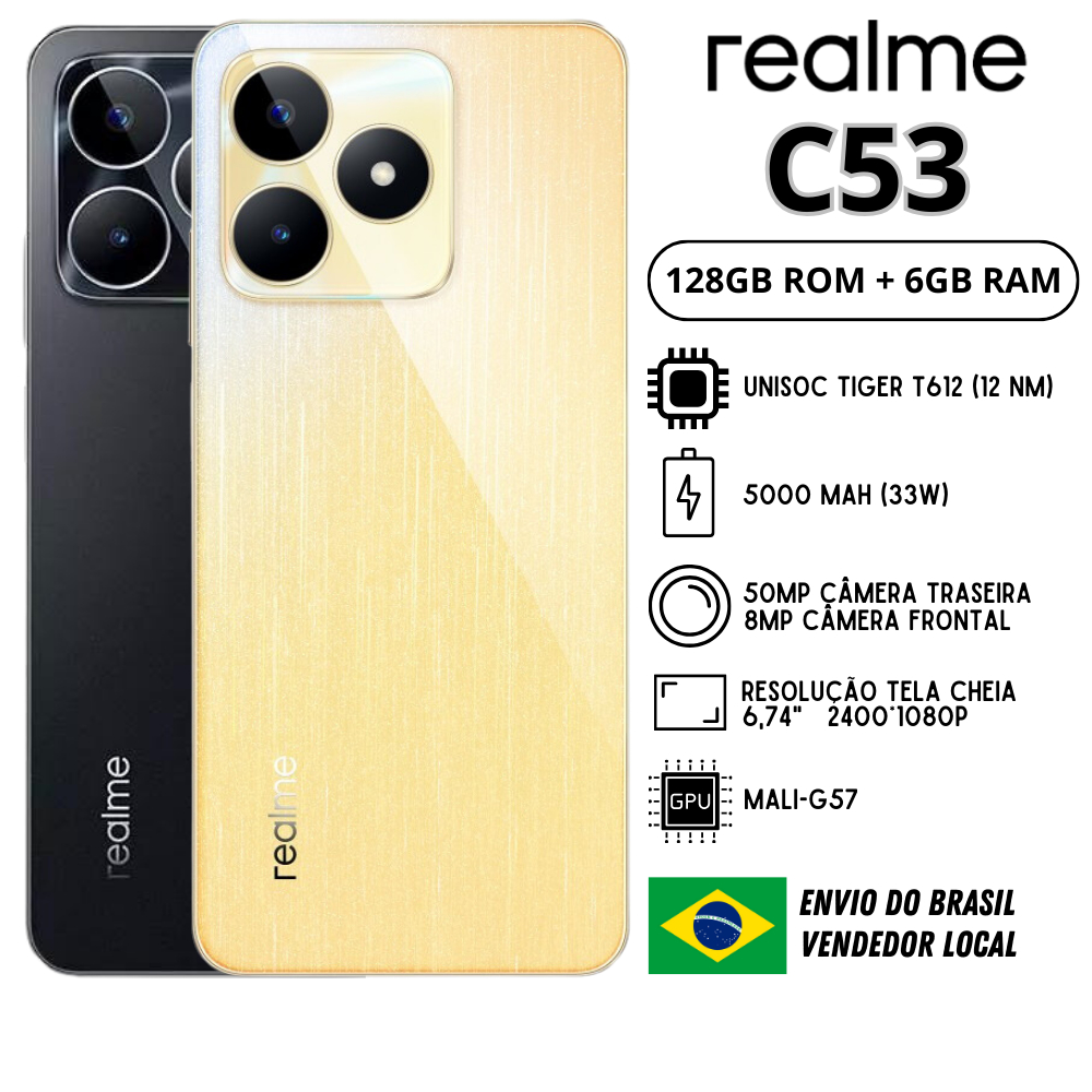 Celular Realme C53 128GB ROM / 6GB RAM | Envio do Brasil | Smartphone ...