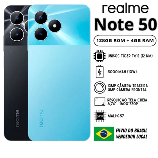 Celular Realme Note 50 128GB ROM / 4GB RAM | Envio do Brasil | Smartphone 4G , ROM Global , Processador Tiger T612