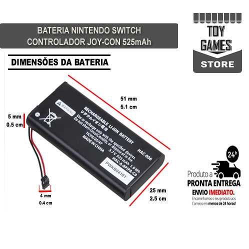 BATERIA NINTENDO SWITCH CONTROLADOR JOY-CON - HAC-006 - 525 mAh