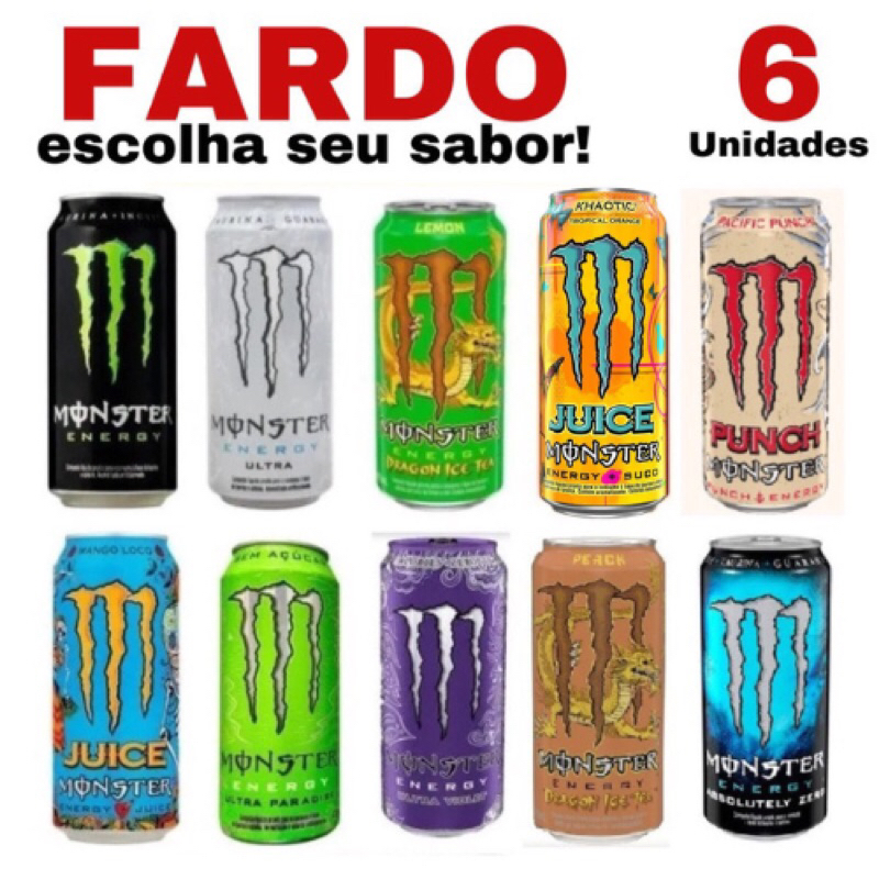 Fardo Monster Energy 473ml Sabores_ Monster Emergy Energético Monster Fardo Fechado