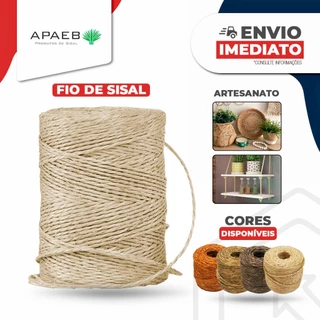 Corda Fio de Sisal Colorido 3mm 80 metros para Arte | Artesanato | Uso Geral | Apaeb