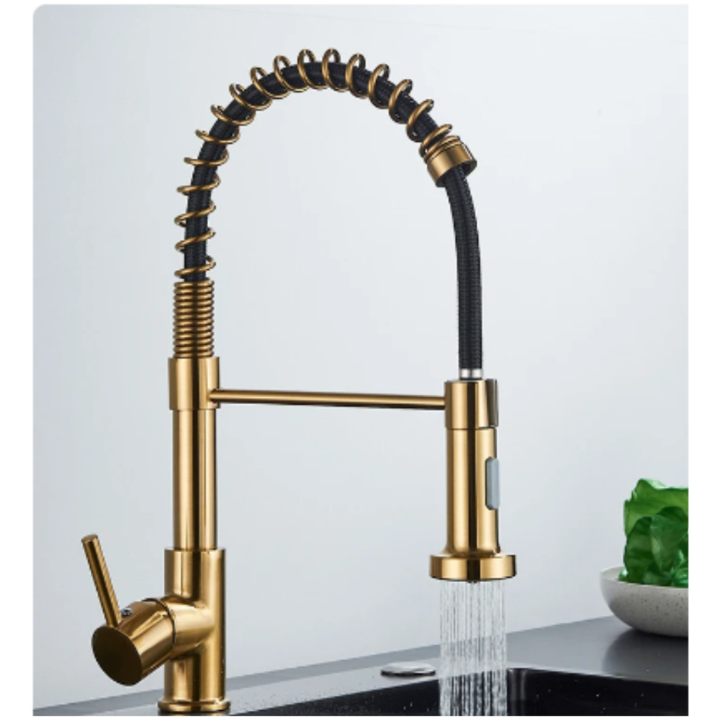Torneira Cozinha Gourmet Dourada Aço Escovado Misturador Ibiza | Shopee ...
