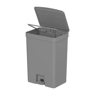 Lixeira com Pedal Trium 30 Litros com Aro para Saco Cozinha Banheiro Escritório - Cinza