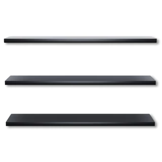 Kit 3 Prateleiras Pretas 70x20cm + suporte de instalação - decoração , rack suspenso