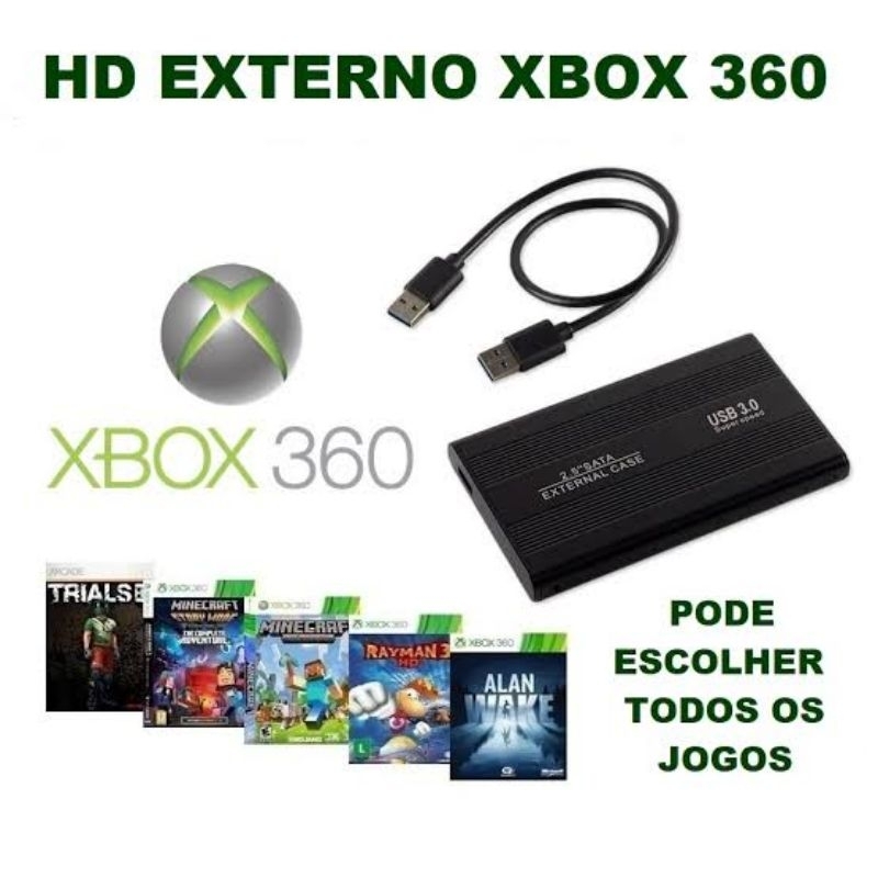 HD externo para Xbox 360 Rgh e Jtag