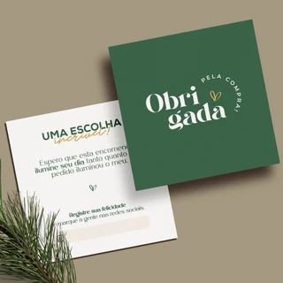 Folhetos Cartão de agradecimento ao cliente folhetos Verde - obrigada pela compra