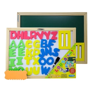 Lousa Infantil 3 Em 1 Dupla Face Magnética 40x30c Cortiarte com imã - ENVIO IMEDIATO