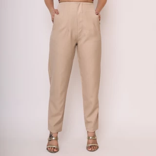 Novo Calças Cintura alta Feminina Com Bolso alfaiataria Elegante Social Look Moda 2024