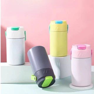 GARRAFA TÉRMICA CANECA COPO DE AÇO COM CANUDO E ALÇA FLIPE E DIFUSOR PARA CHÁ 550ml