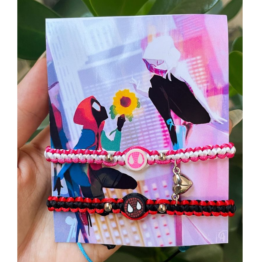 Pulseiras Casal / Amizade Miles e Gwen Stacy - Com ou sem ímã - aranhaverso