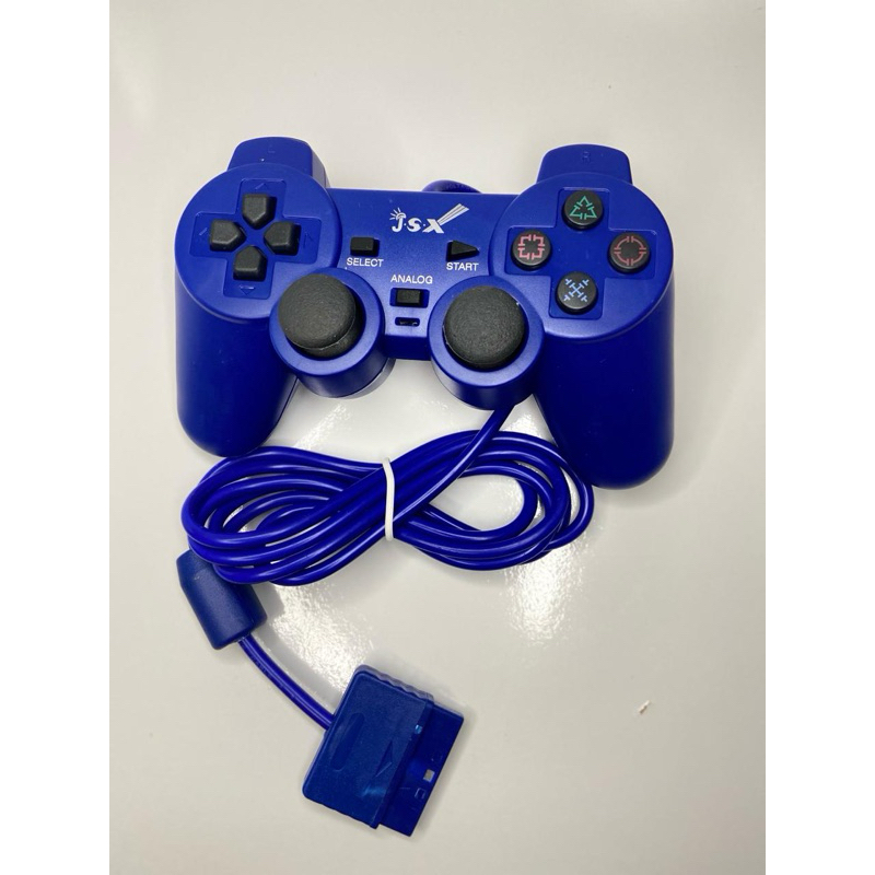 Controle para Playstation2, joystick PS2 com fio, analógico. (Azul ...