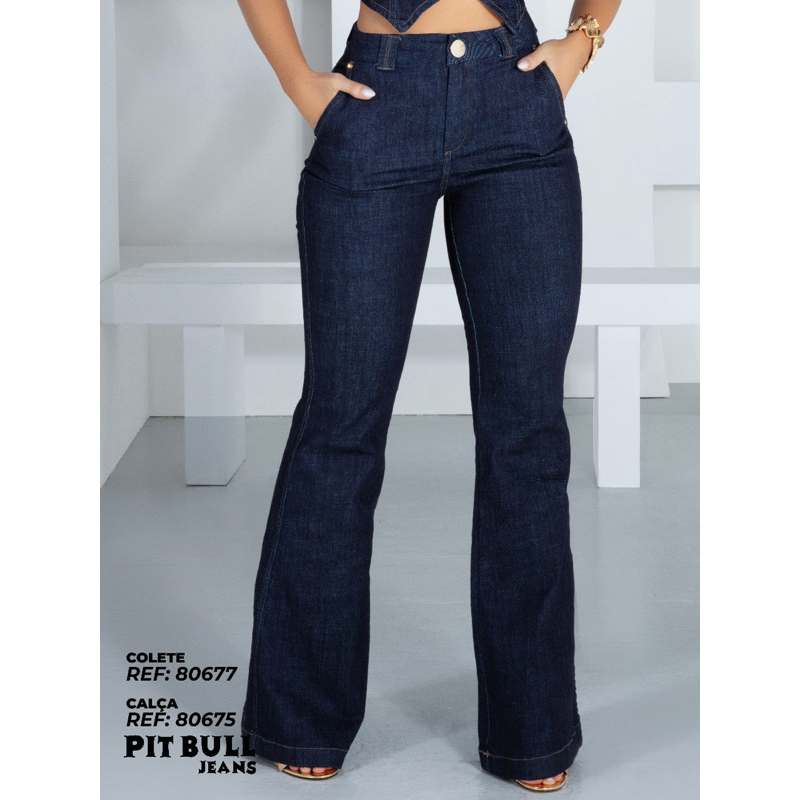 Jeans Flare CalÃ§a Jeans Pit Bull Pit Bull CalÃ§a Flare Preta De