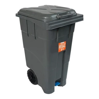 Lixeira Grande Contentor De Lixo Com Rodas 120 Litros Pedal