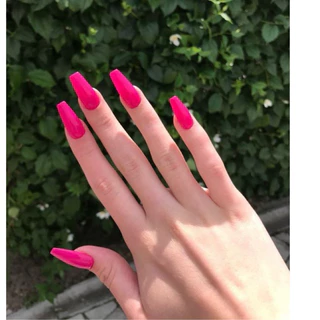 UNHAS POSTIÇAS REALISTAS BAILARINA COLORIDAS PINK NEON 24 PCS