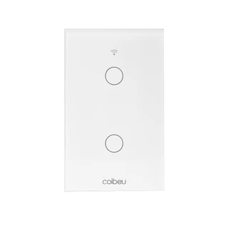 COIBEU Tuya WiFi Interruptor De Luz Inteligente 2 gang Wall Touch Switch Trabalho Com Alexa Google Home