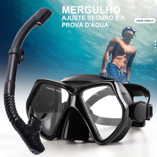 Kit Máscaras De Mergulho Profissional Adulto Anti-Embaçamento Para Natação Mergulho