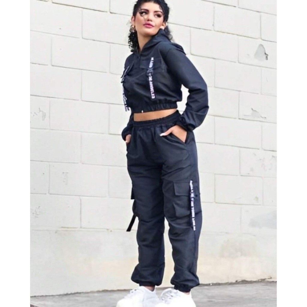 Calça Jogger Tactel cargo moda feminina Lançamento
