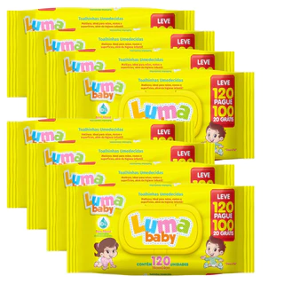 Kit C/8 Toalha Umedecida Luma Baby  Leve 120 Pague 100 Total 960 em Oferta na Shopee