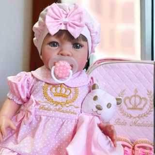Mundo Brinquedos Bebe Reborn Poa Rosa Silicone | Shopee Brasil