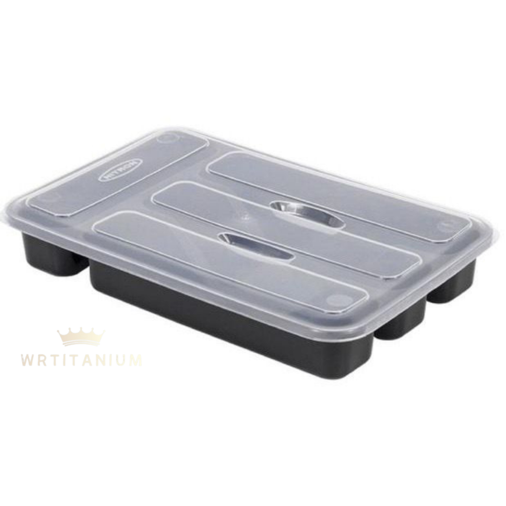 Porta Talher Com Tampa 4 Compartimentos Organizador de Gaveta Nitron Paris