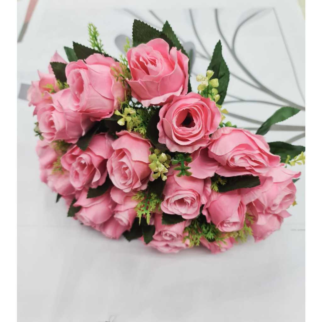buque de rosa com 24 flores artificial enfeite e decoracao | Shopee Brasil