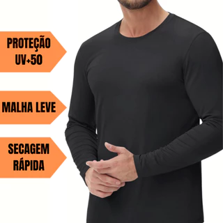 CAMISETA TERMICA COM PRTEÇAO UV50 Proteção Segunda Pele Camiseta manga longa Blusa Unisex academia lazer esporte praia