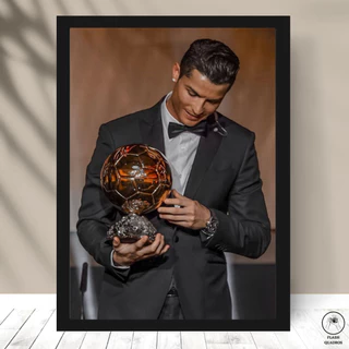 QUADRO PLACA CRISTIANO RONALDO CR7 CAMISA C/ MOLDURA E VIDRO 350
