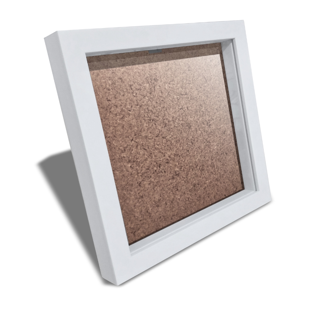Kit Moldura Caixa Alta Com Vidro 20x20 com 6 unidades Brancas