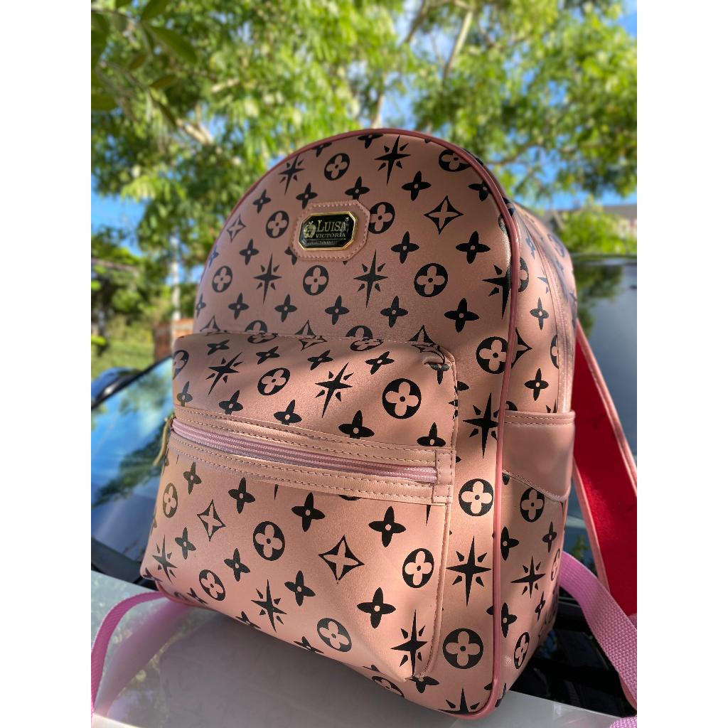 PROMOÇÃO Mochila Bolsa Luisa Victoria LV Rosa Luxo Maternidade Passeio Escolar