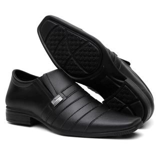 Sapato Social Masculino Preto Com Solado De Borracha Confortavel