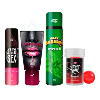 Kit 4 Produtos Eroticas Bolinha Sex shop Vagina Apertadinha Gel Lubrificante Comestível Maxx Babaloo