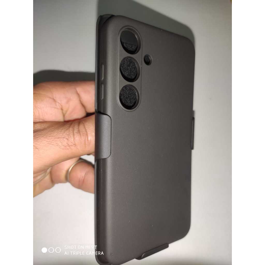Capa Suporte de Cintura para Galaxy S24 com capa de silicone com camurça
