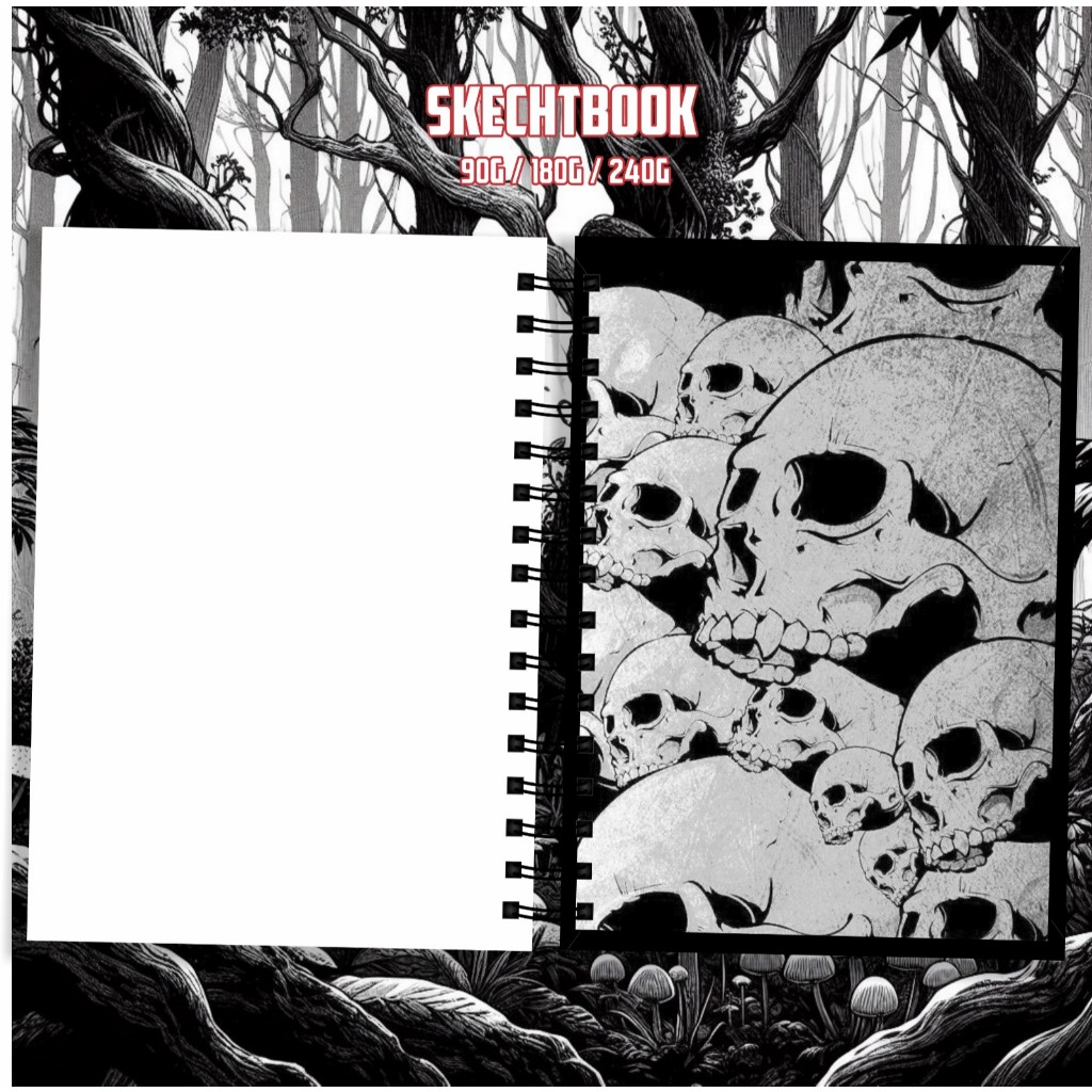 Sketchbook Skulls Caveira 90g / 180g / 240g Caderno Desenho