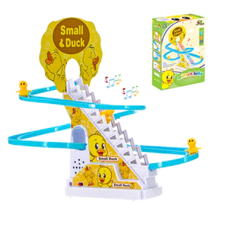 Brinquedo Playground Pista Com Escada Pinguim Pato Small Duck Som Movimento Escorregador A Pilha