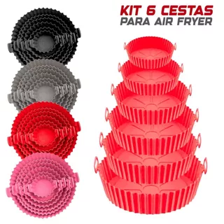 Kit 6 Capas Protetoras de AirFryer de Silicone Diferentes Medidas