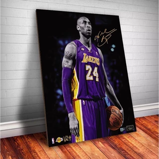 Quadro Placa decorativa NBA Kobe Bryant basquet parede & decoração c/ moldura A3 40x30