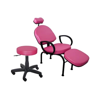 kit Cadeira Conforty + Mocho Maquiagem Cílios Unhas Sobrancelha Profissional -- For-ty