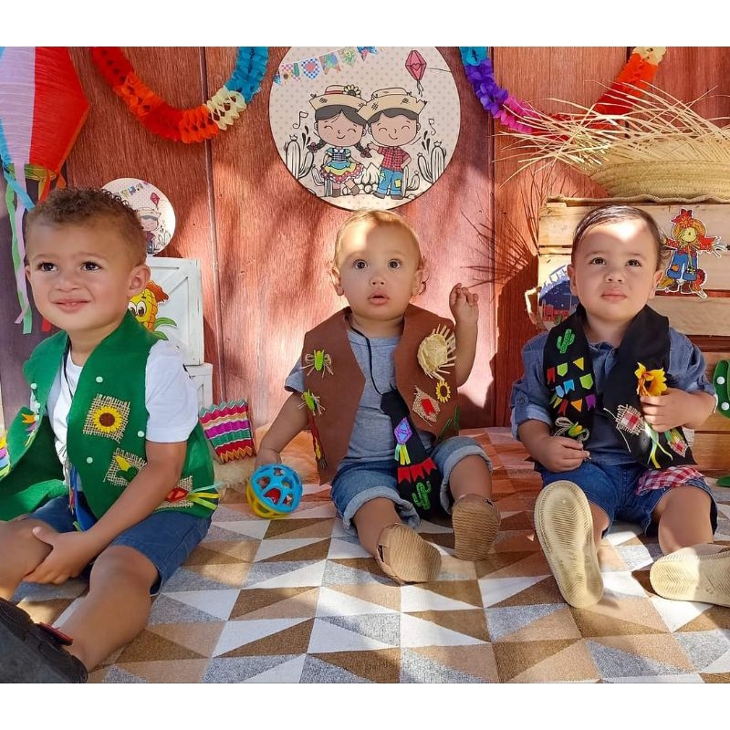 Colete de FESTA JUNINA / SÃO JOÃO. ROUPA FESTA JUNINA meninos. Leia a ...