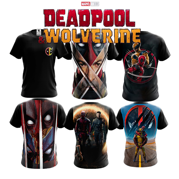 CAMISA-CAMISETA FILME DEADPOOL E WOLVERINE FRIENDS - MALHA SUEDE