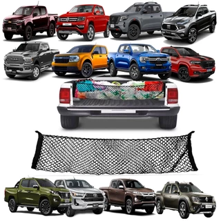 Rede Bolsa Caçamba Camionete 130x65 Reforçada Com Elástico Hilux Frontier Ranger S10 L200 Triton Amarok Strada Toro Rampage Maverick Dodge Ram Oroch Titano Saveiro