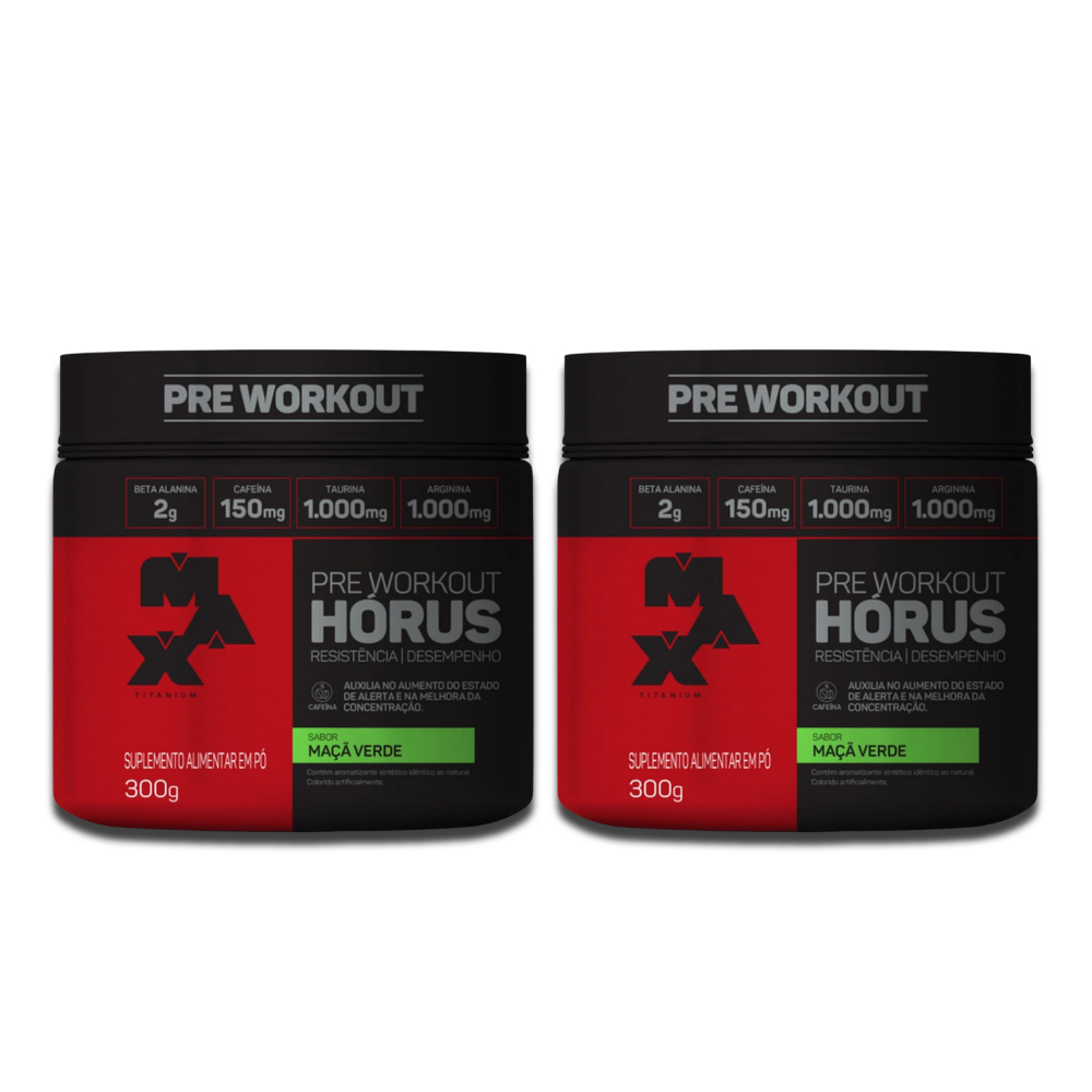 Kit com 2 Pré treino Hórus 300g - Max Titanium | Shopee Brasil