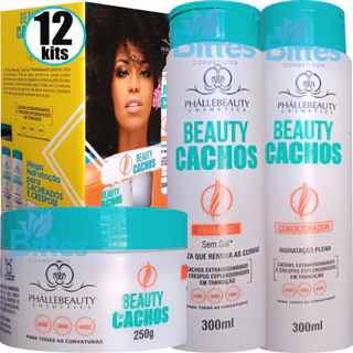 12 KIT BEAUTY CACHOS PHÁLLEBEAUTY CABELO CRESPO HIDRATAÇÃO