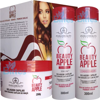 KIT BEAUTY APPLE PHÁLLEBEAUTY VINAGRE DE MAÇÃ BRILHO E MACIEZ