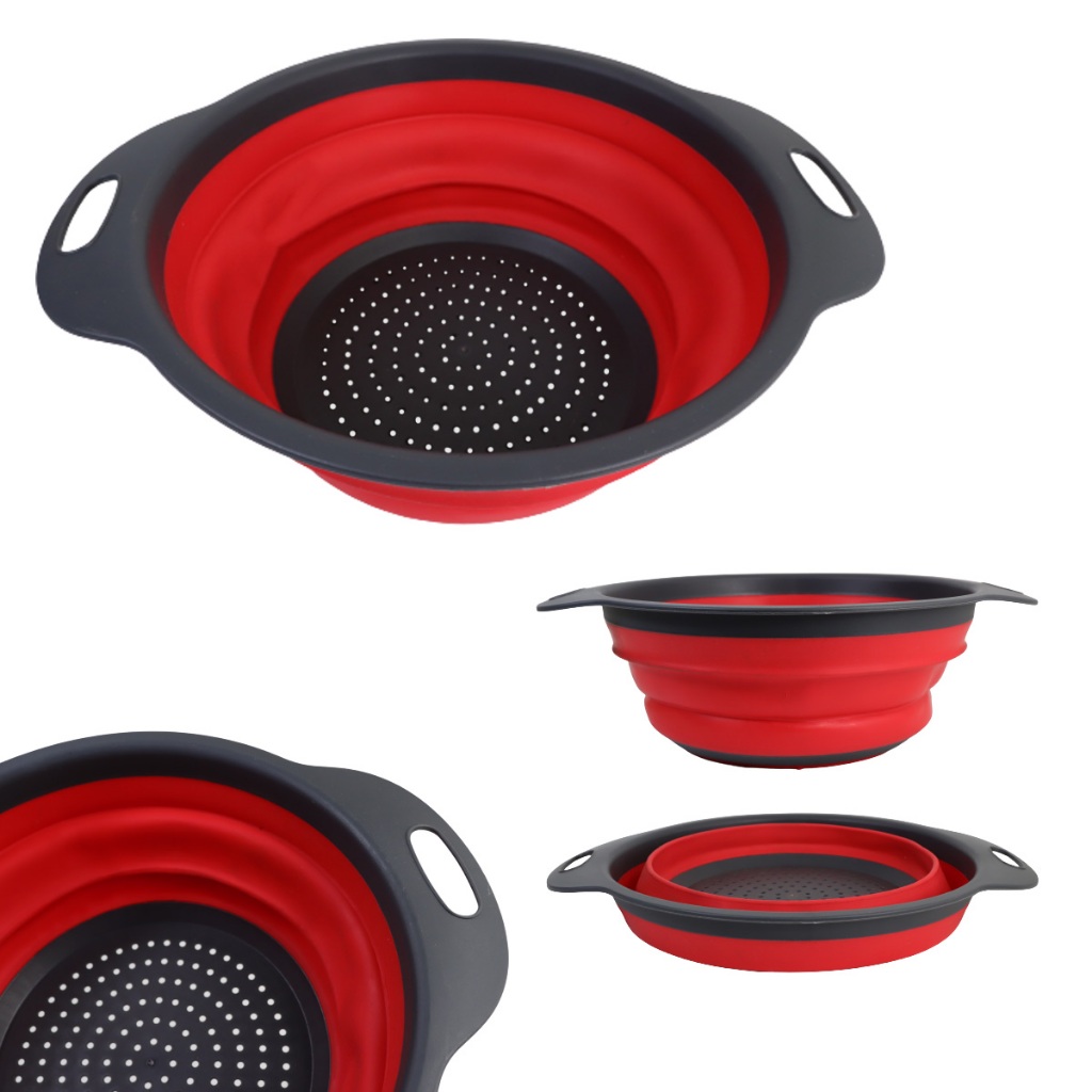 Escorredor De Alimentos Retrátil Silicone Redondo