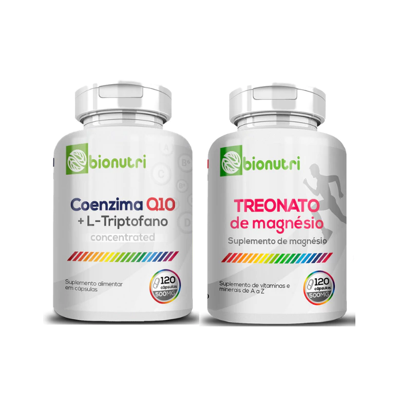 Magnésio Treonato + Coenzima Q10 Com L-triptofano Ubiquinol 120 Caps Bionutri
