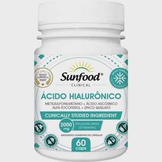 Ácido Hialurônico 2000mg 60 Cápsulas Sunfood