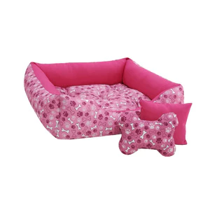 Cama Pet Para Cachorro Porte Médio 80x60 cm Com Almofadinhas