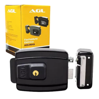Fechadura Elétrica Agl Inha Abertura Interna 12v Cor Preto
